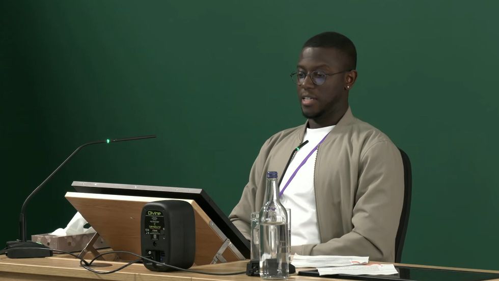 \u200bCalocane's brother Elias giving evidence to the inquiry in London