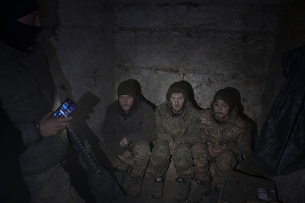 \u200bCaptured Russian soldiers on the frontline in Donetsk Oblast, Ukraine