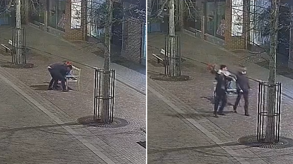 \u200bCCTV captures the moment the brazen thieves walked off with the statue