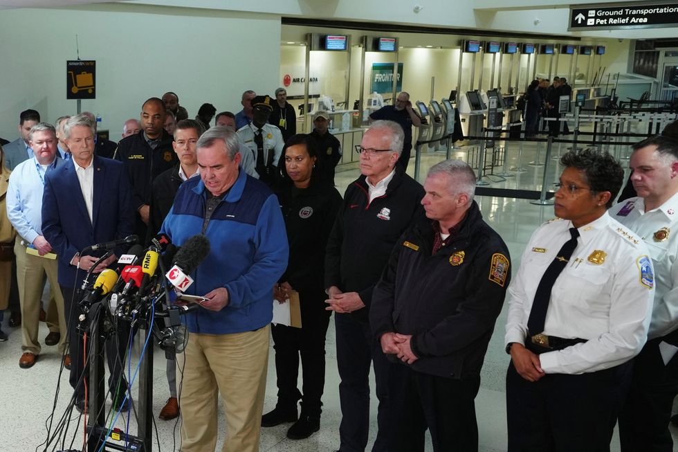 \u200bCEO of the Metropolitan Washington Airports Authority John E. Potter addresses the media