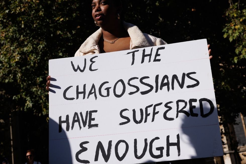 \u200bChagossian protesters criticised the deal