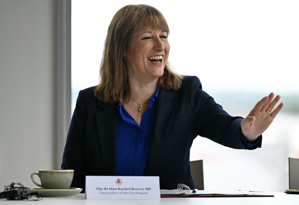 \u200bChancellor of the Exchequer Rachel Reeves during a roundtable discussion with top finance executives at the Lloyds Banking Group's offices, in Leeds,