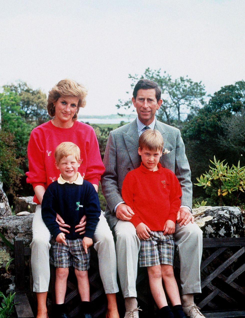 \u200bCharles and Diana with Prince William, right, and Prince Harry