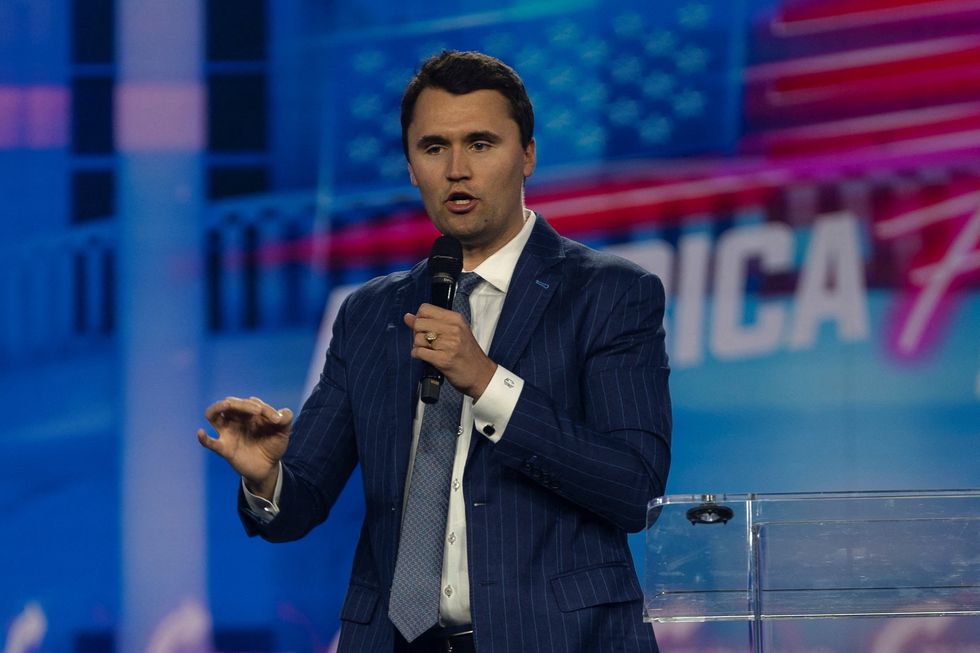 \u200bCharlie Kirk, Turning Point USA founder, speaks during the AmericaFest 2024