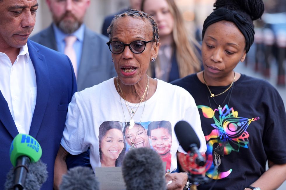 \u200bCher Maximen's grandmother, Vyleen Maximen (centre), is joined by relatives Laurence Who (left) and TJ Jacobs