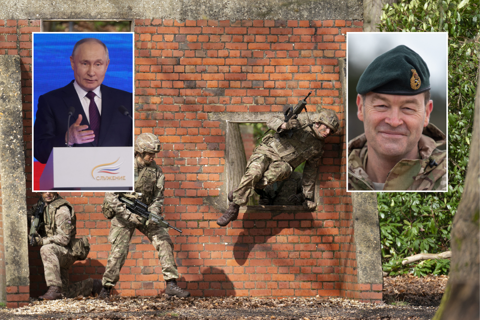 \u200bChief of the general staff General Sir Patrick Sanders, Putin plus soldiers training