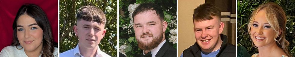 \u200bChloe McGee, Shay Duffy, Alan McCluskey, Dylan Commins and Chloe Hipson all died in the crash