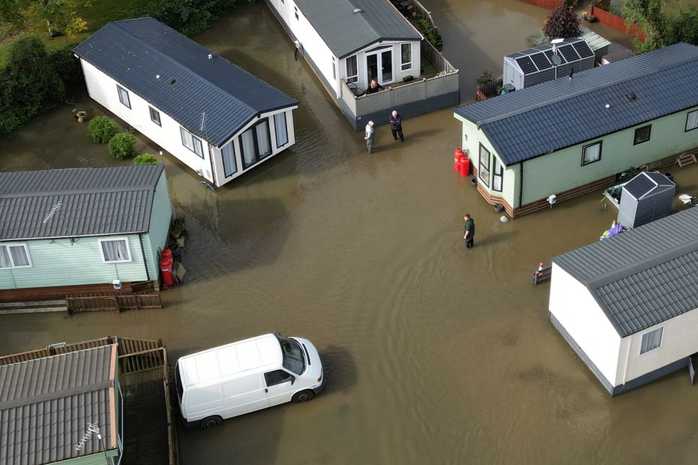 \u200bCogenhoe Mill Holiday Park in Northamptonshire submerged by floodwater