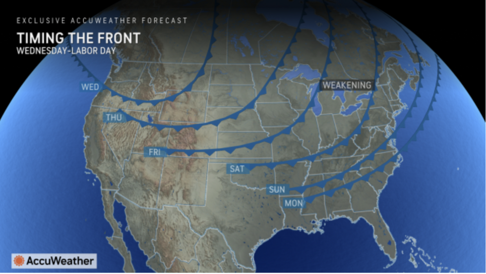 \u200bCold front moves through the US