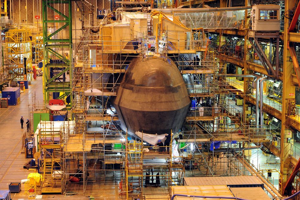 \u200bConstruction of the Ambush submarine at the BAE Systems in Barrow-in Furness (file pic)