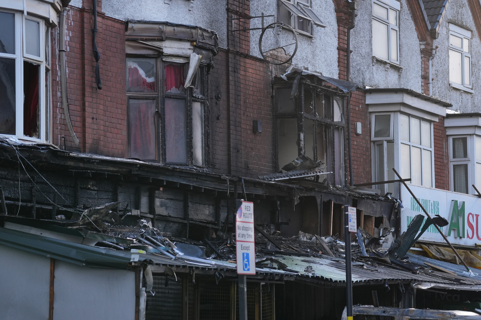 \u200bDamage to property following a fire at a mixed commercial and residential premises on Stratford Road in Sparkhill, Birmingham