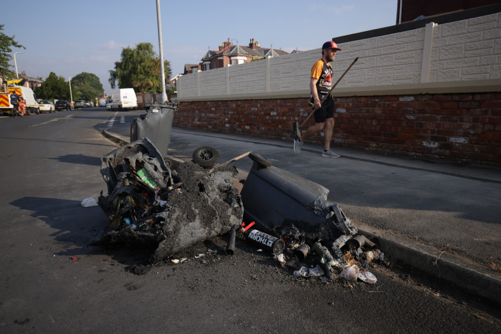 \u200bDamaged dustbins in Southport, Merseyside