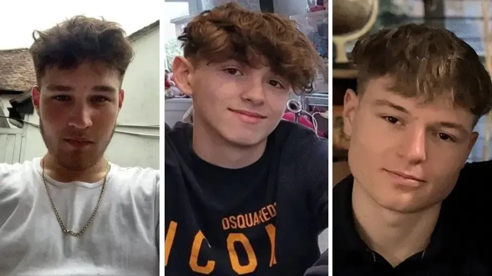 \u200bDaniel Hancock, 18, Ethan Goddard, 18, and Elliot Pullen, 17