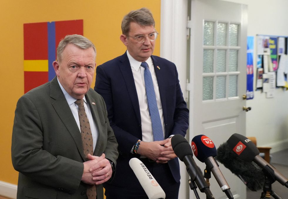 \u200bDanish Foreign Minister Lars Lokke Rasmussen and Defence Minister Troels Lund Poulsen