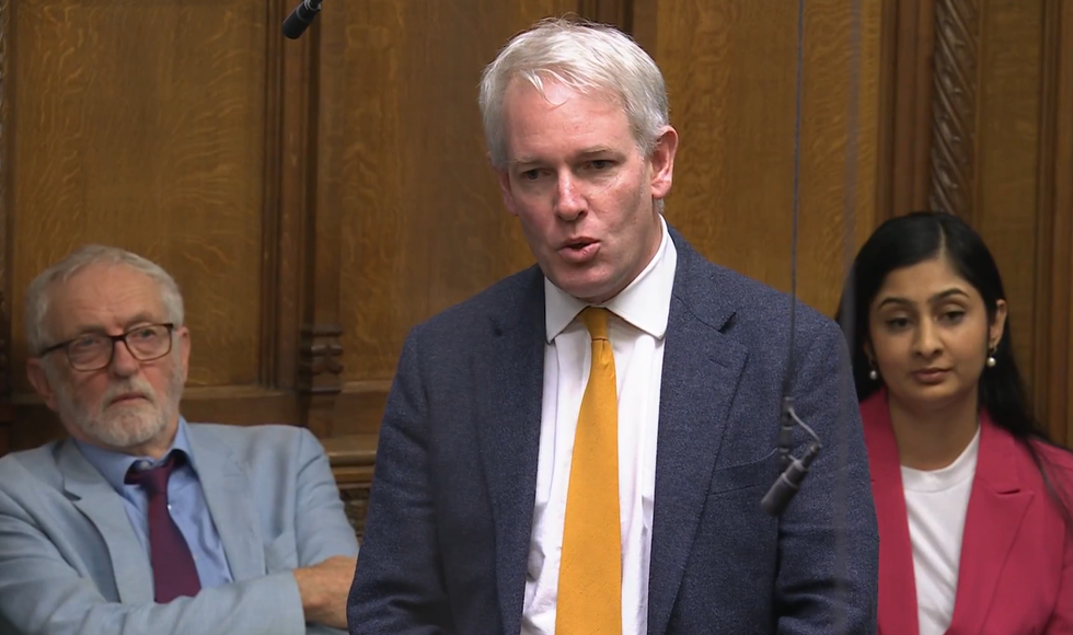 \u200bDanny Kruger, flanked by Your Party co-leaders Jeremy Corbyn and Zarah Sultana