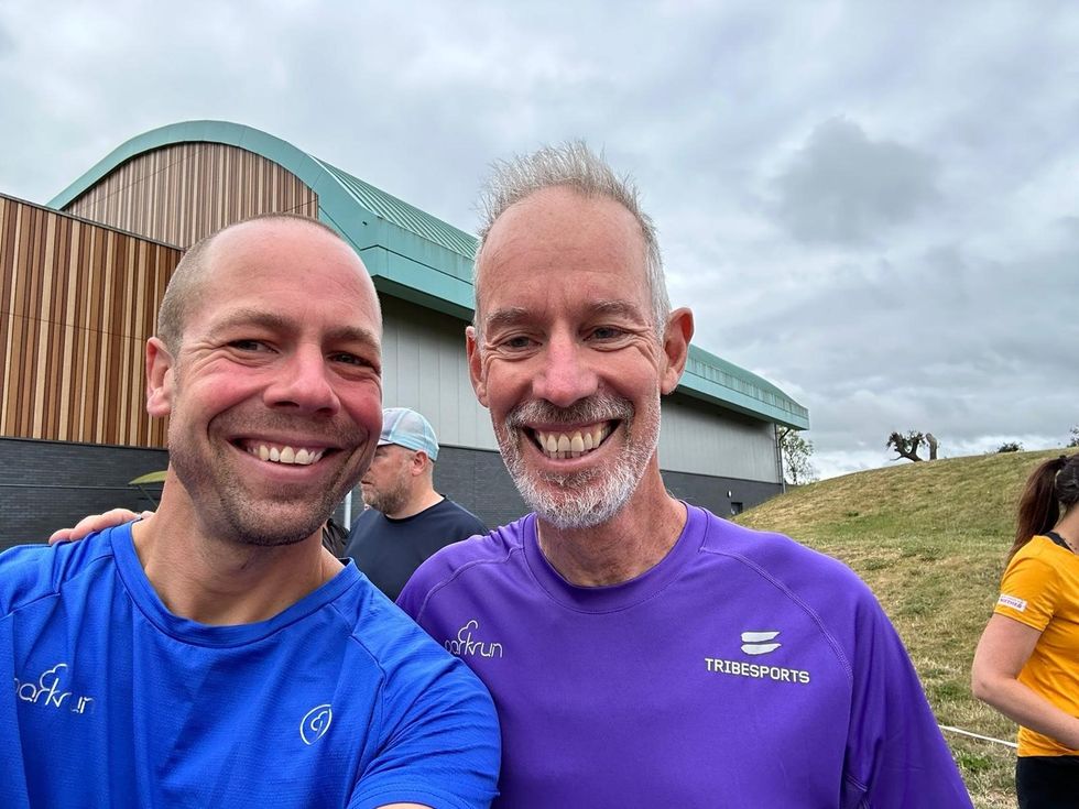 \u200bDarren Wood with parkrun founder Paul Sinton-Hewitt