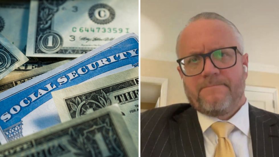 \u200bDavid Bahnsen and image of dollars and Social Security card