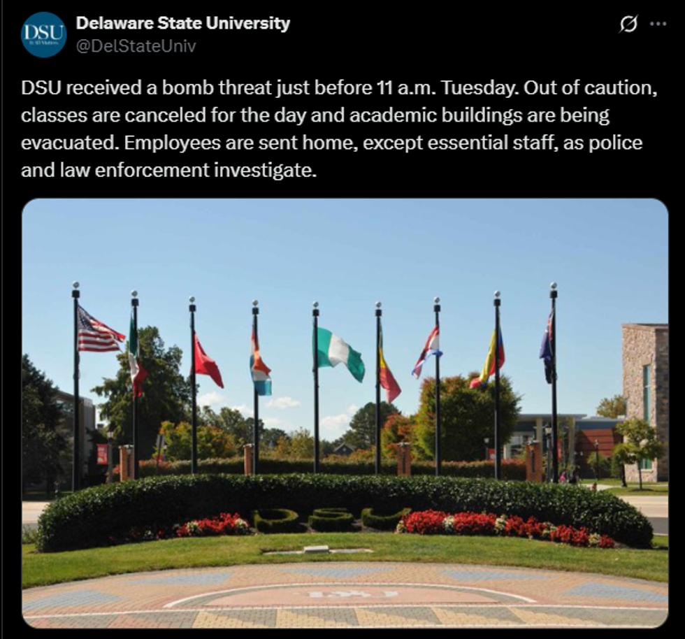 \u200bDelaware State University cancelled all classes for the day