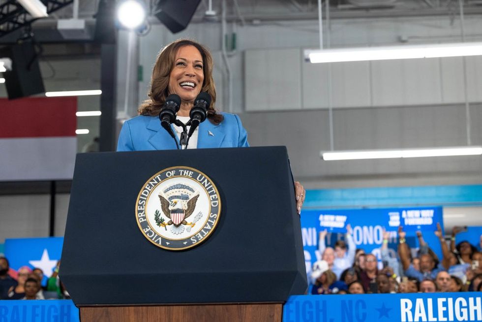\u200bDemocratic US presidential candidate Vice President Kamala Harris speaks on her policy platform