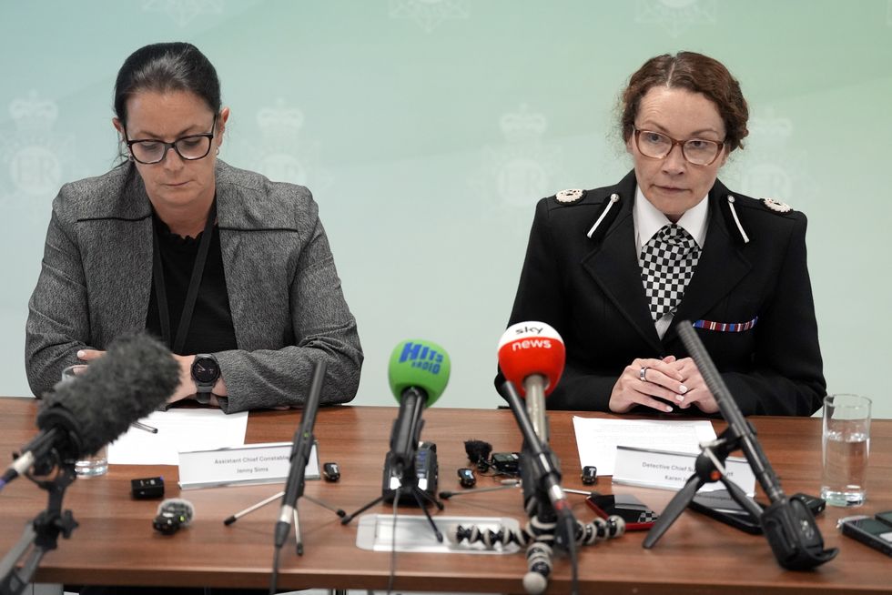 \u200bDetective Chief Superintendent Karen Jaundrill and Assistant Chief Constable Jenny Sims from Merseyside Police speaking during a press conference