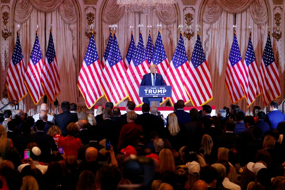 \u200bDonald Trump addressing supporters at his Mar-a-Lago