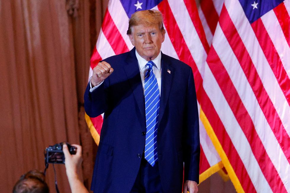 \u200bDonald Trump addressing supporters at his Mar-a-Lago