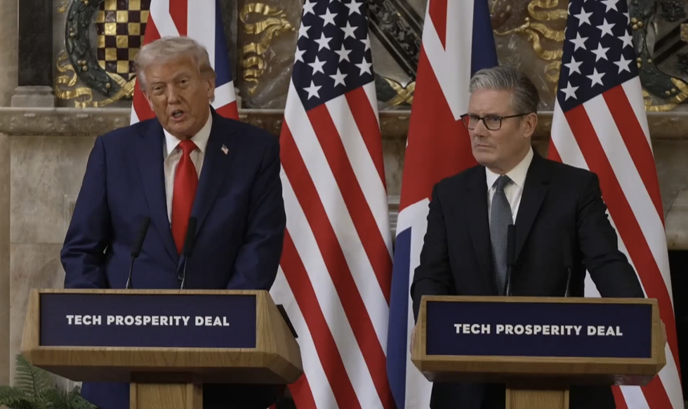 \u200bDonald Trump speaking at Chequers