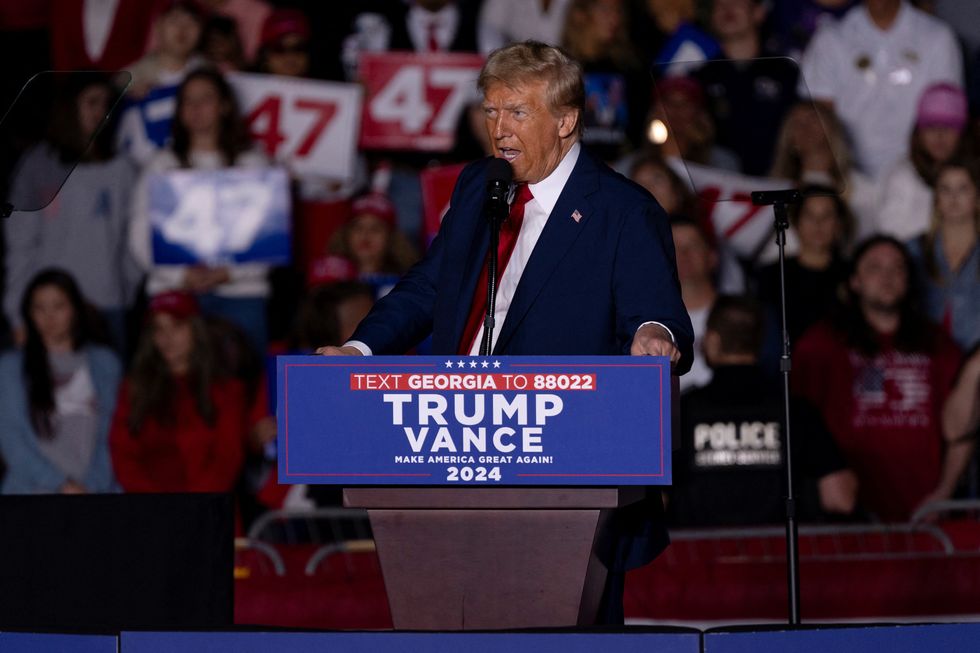 \u200bDonald Trump speaks at a rally in Georgia
