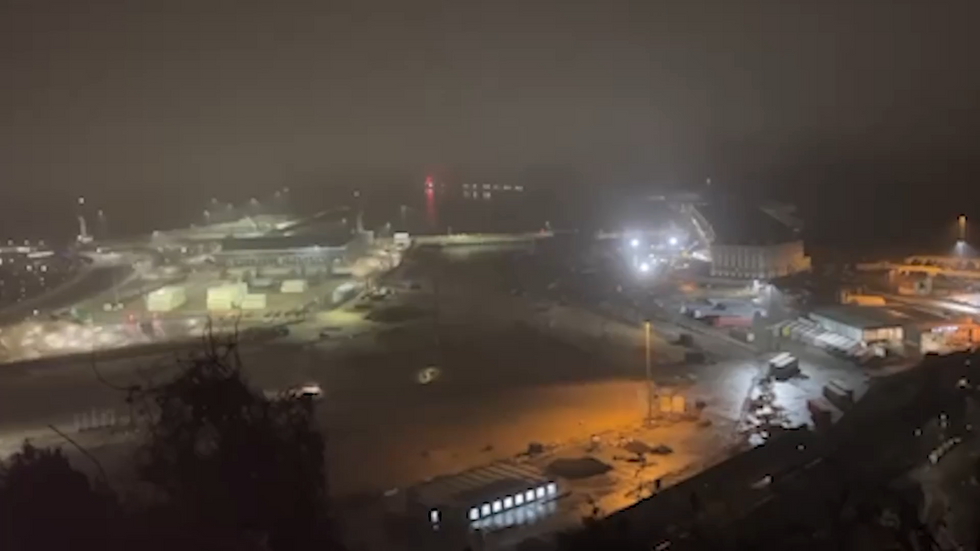 \u200bDover harbour was covered in a thick fog this morning