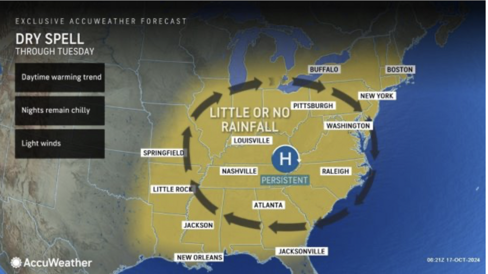 \u200bDry spell over east of US