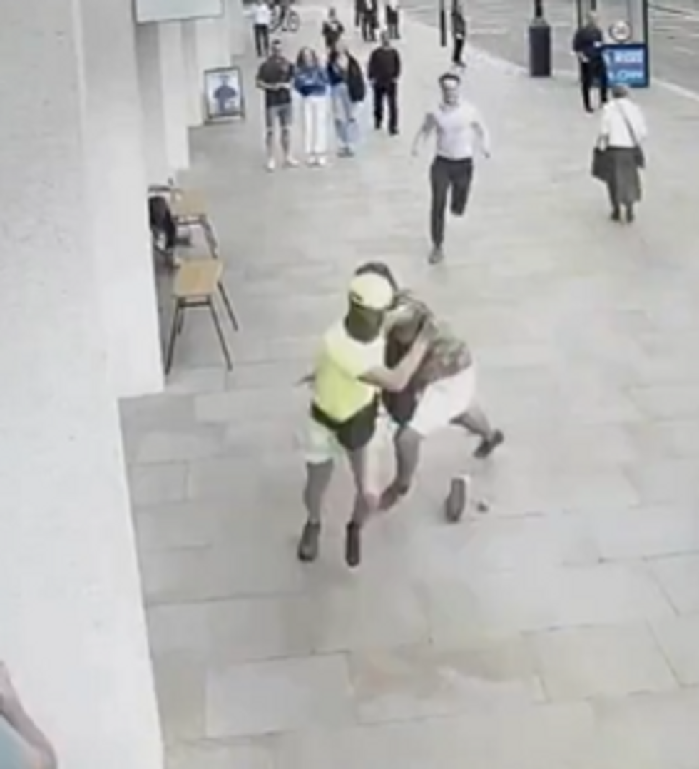 \u200bDuarte can be seen being stopped by a member of the public