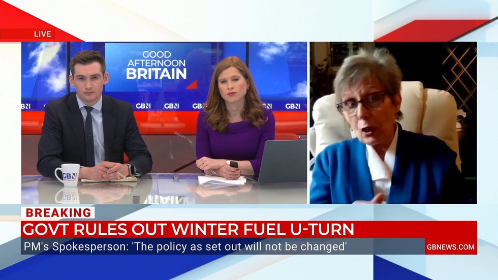 \u200bEllen Russell joined Tom Harwood and Emily Carver on GB News
