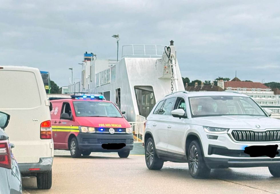 \u200bEmergency service vehicles on Ferry Road in Swanage
