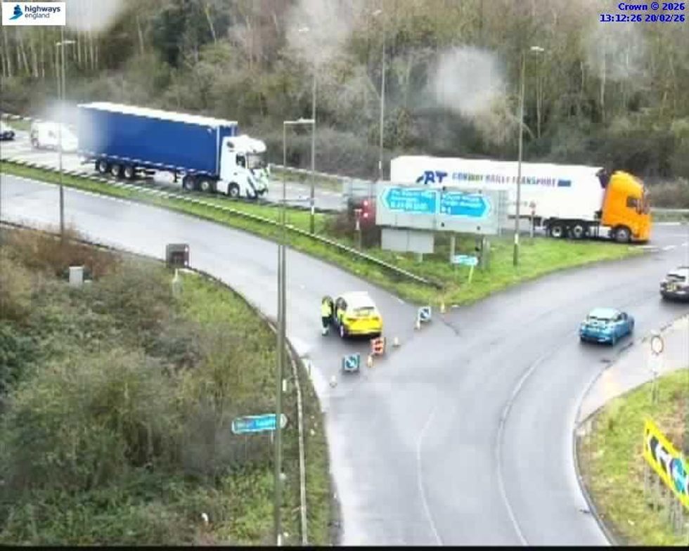 \u200bEmergency services are attending the scene on the M49