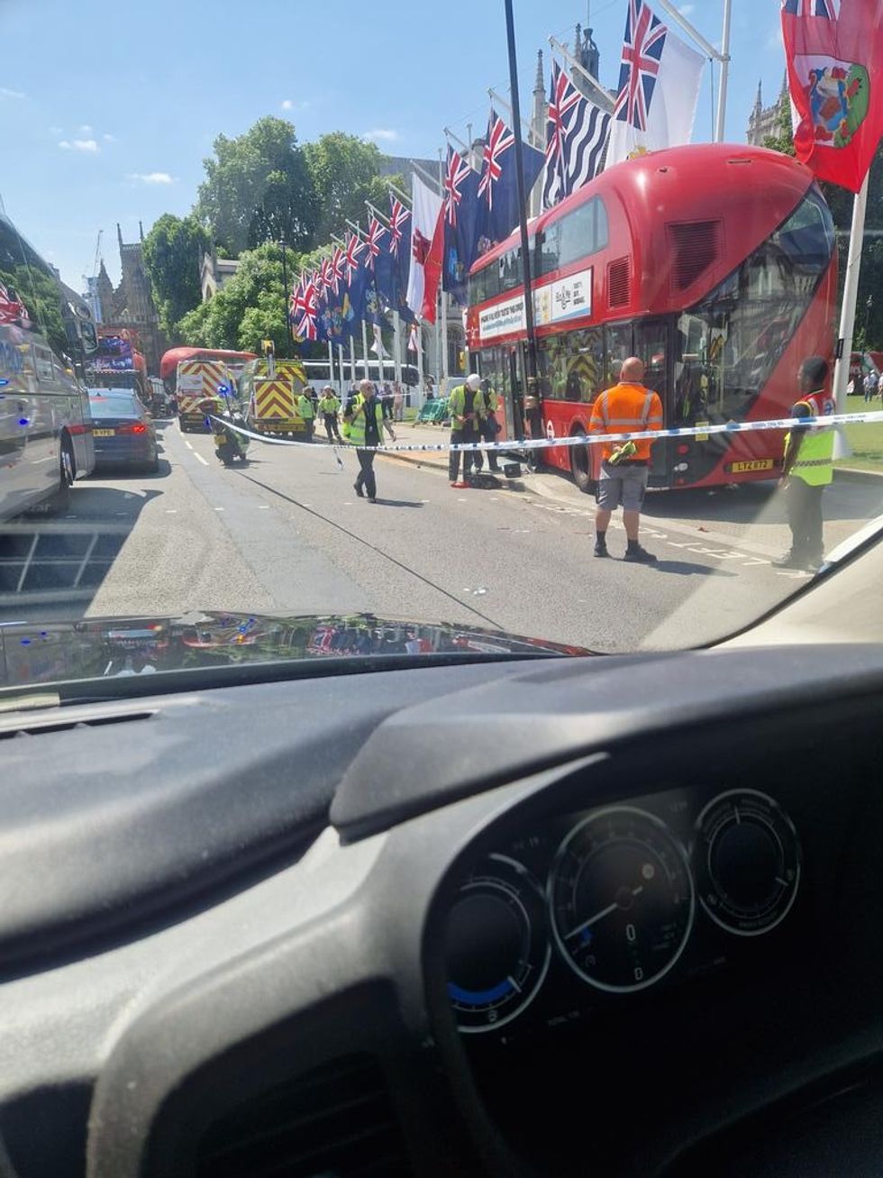 \u200bEmergency services attended the scene at Parliament Square