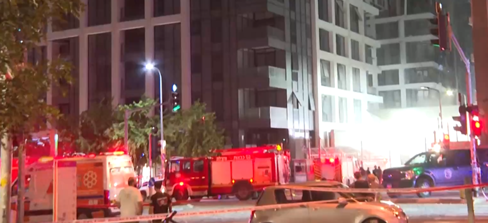 \u200bEmergency services on the ground in Tel Aviv