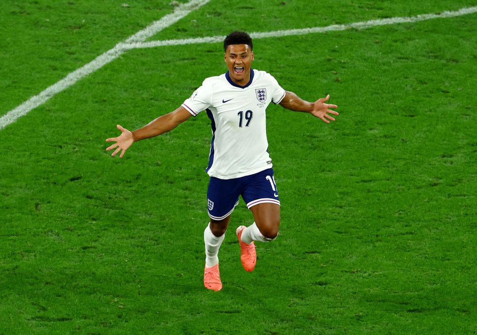 \u200bEngland's Ollie Watkins after scoring the winning goal against the Netherlands