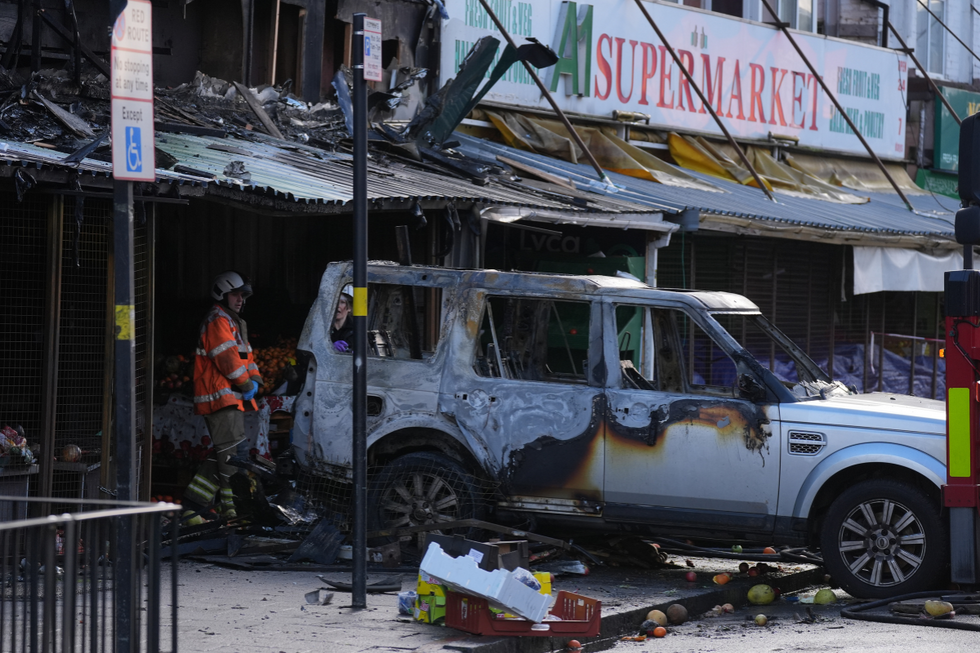 \u200bEyewitnesses said a car ramed into the supermarket
