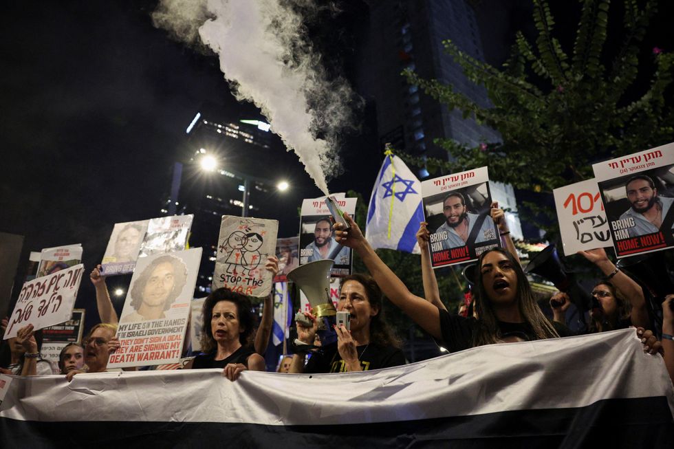 \u200bFamilies and supporters of hostages kidnapped during the deadly October 7, 2023 attack, protest to demand their immediate release
