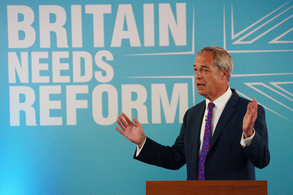 \u200bFarage speaking at the launch of the Party's "contract"
