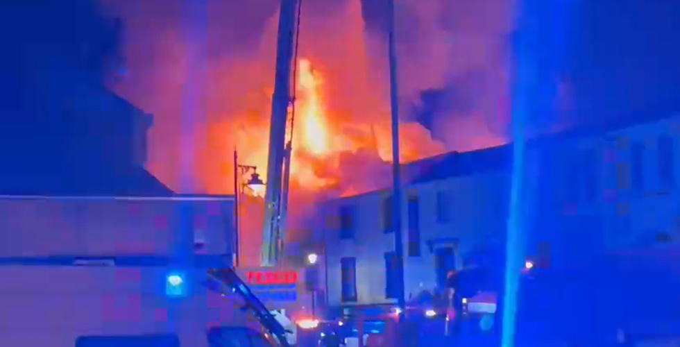 \u200bFire broke out in the town centre