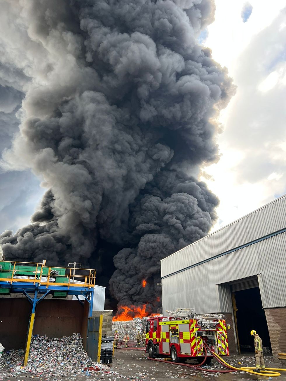 \u200bFire crews at the scene in Northamptonshire