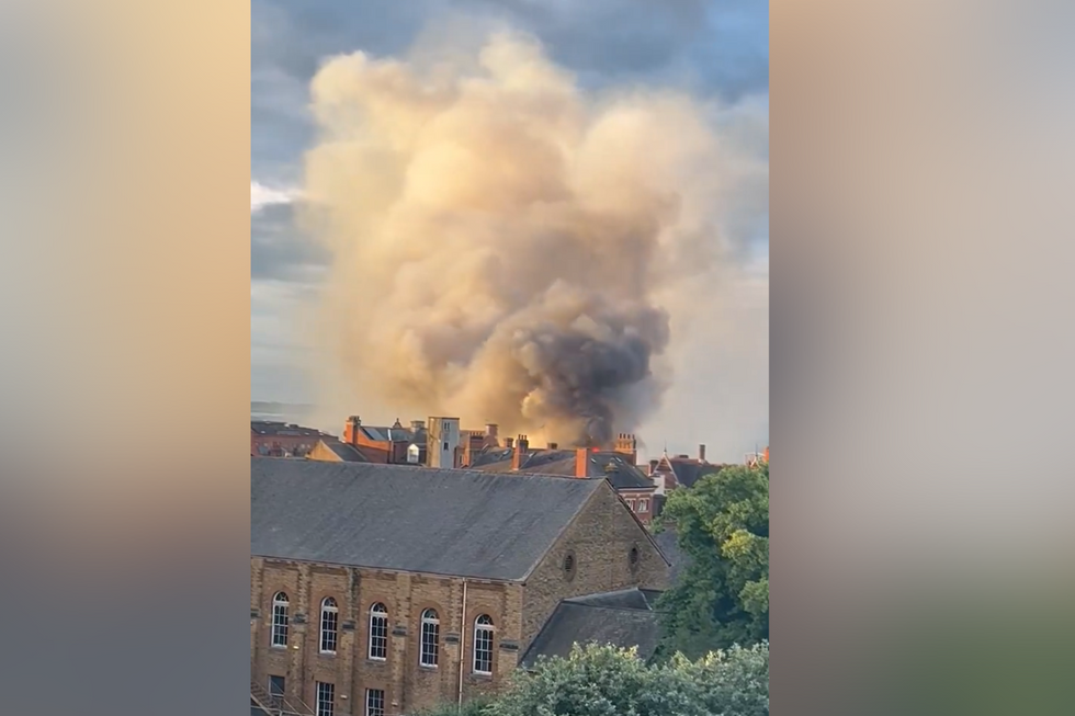 \u200bFire in Northampton town centre