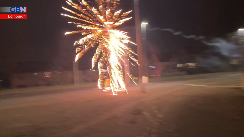 \u200bFirework explodes on street