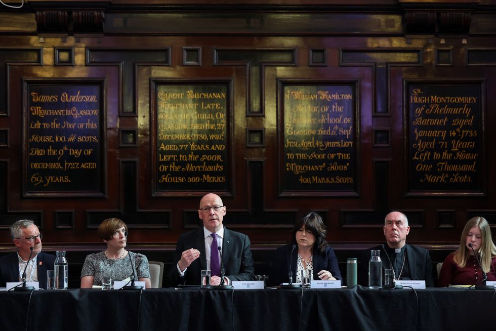 \u200bFirst Minister John Swinney speaking at Merchants House of Glasgow