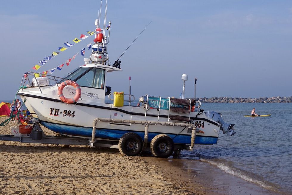 \u200bFishing on Sea Palling beach in Norfolk