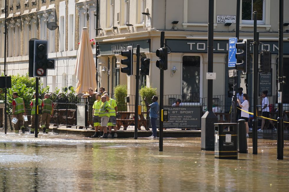 \u200bFlooding in 2022 outside the Tollington Arms in north London