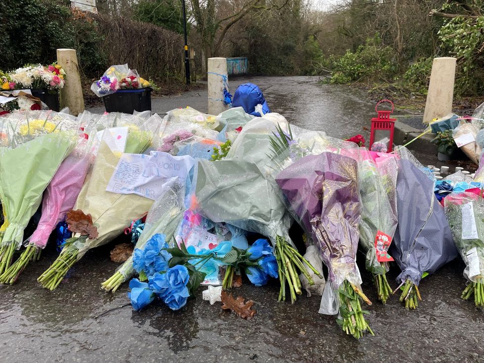 \u200bFlowers placed near the scene in Scribers Lane, Hall Green