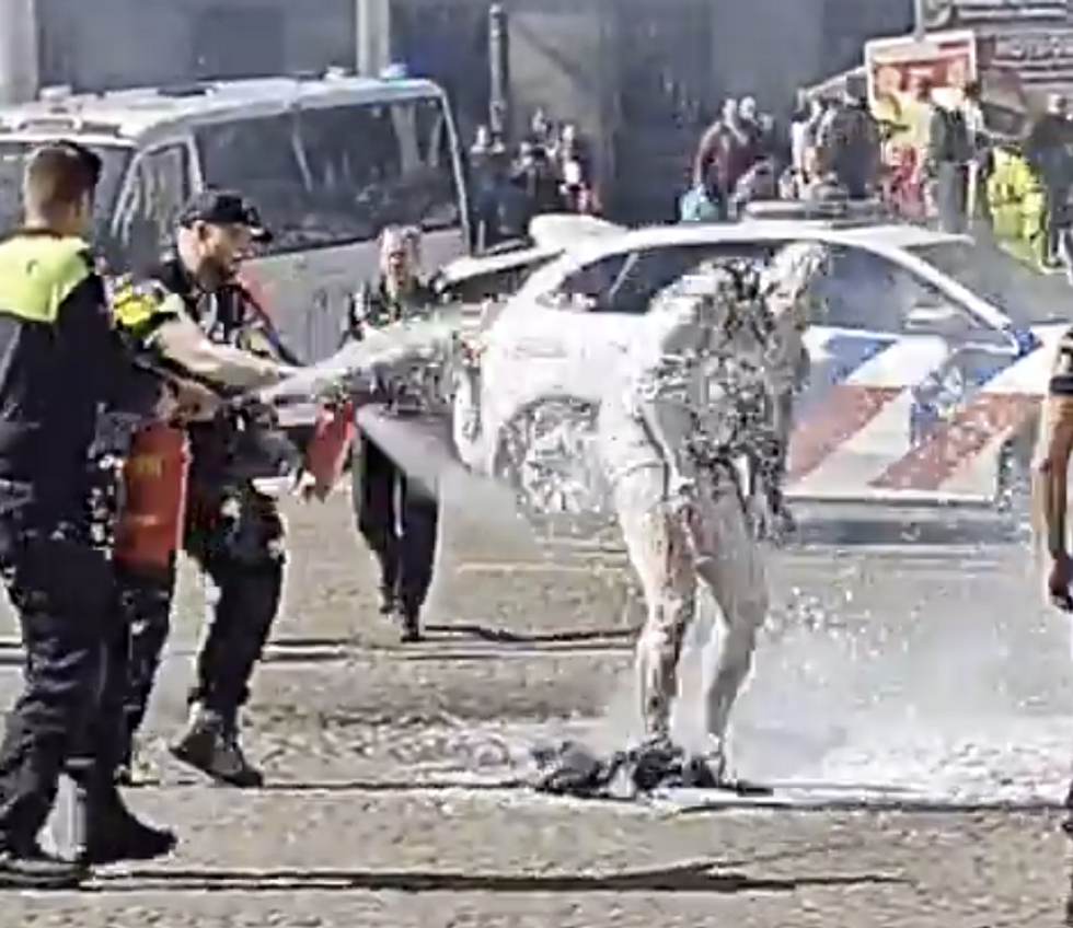 \u200bFootage showed police extinguishing a man