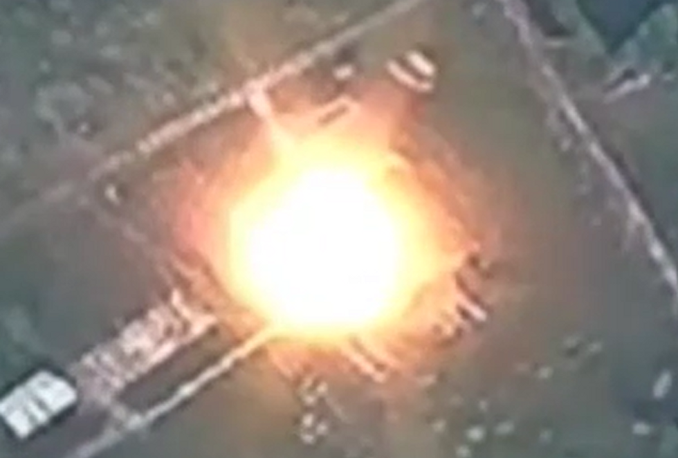 \u200bFootage shows the damage from the drone strike